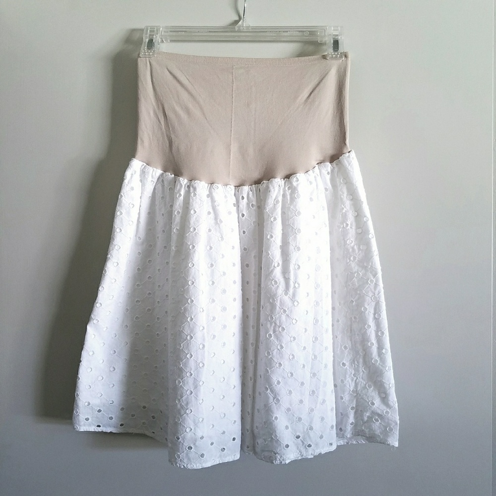 Cute White maternity skirt